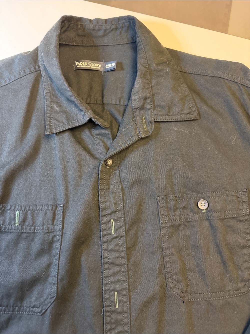 Faded Glory Men's Charcoal Button-Down Work Shirt